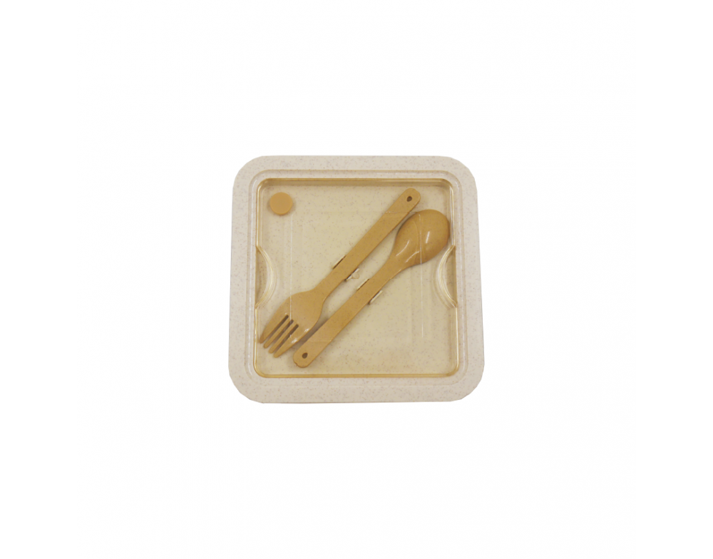 Wheat Straw Lunch box with Cutlery, PH1047WS